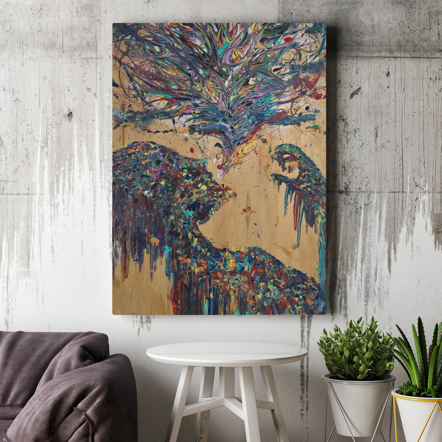 Abstract Human Profile Canvas Wall Art | Colorful Expressionist Painting Print | Premium Fade-Resistant Ink | Modern Home Decor Collector's Gift