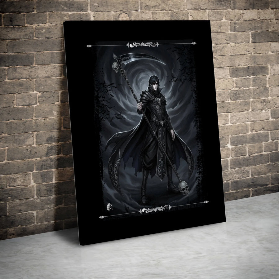 Gothic Grim Reaper Wall Art | Dark Fantasy Scythe & Skull Decor | Premium 1.25-Inch Gallery Wrapped Canvas | Macabre Gift for Horror Fans