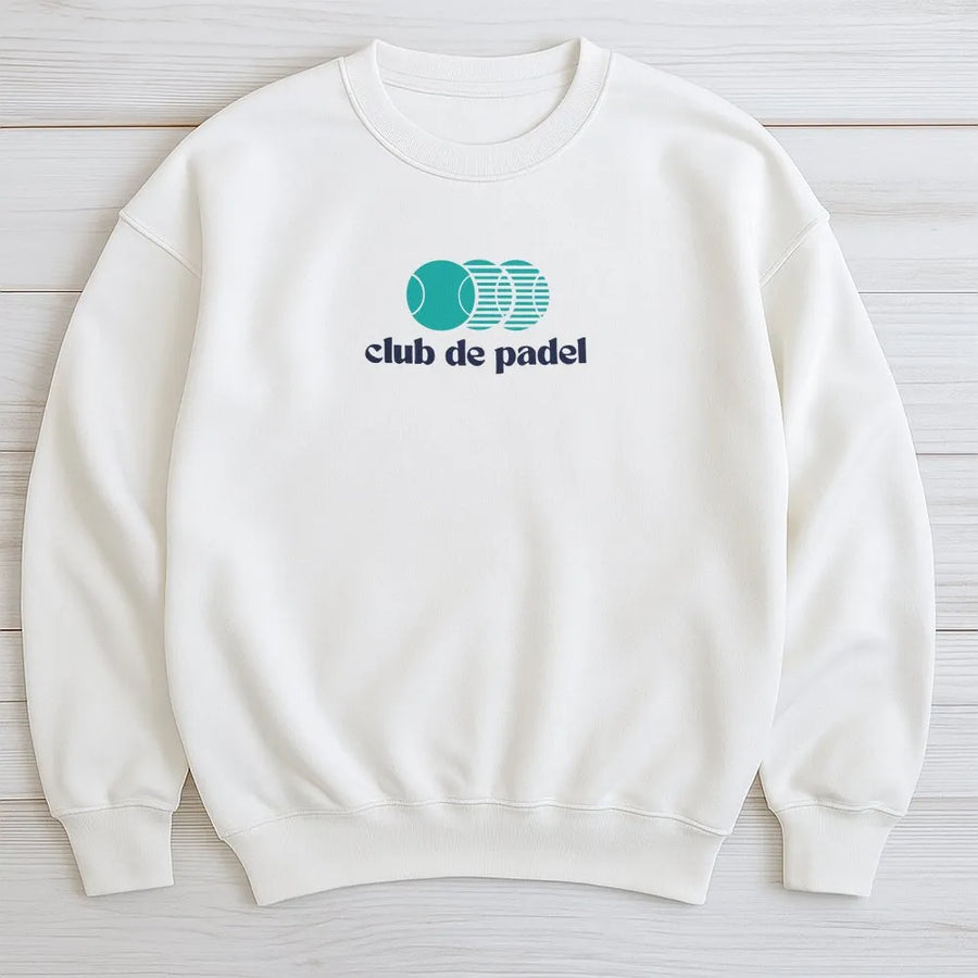 Club De Padel Sweatshirt | Minimalist Padel Ball Graphic Sweatshirt | Premium Cotton Blend | Gift for Padel Tennis Player