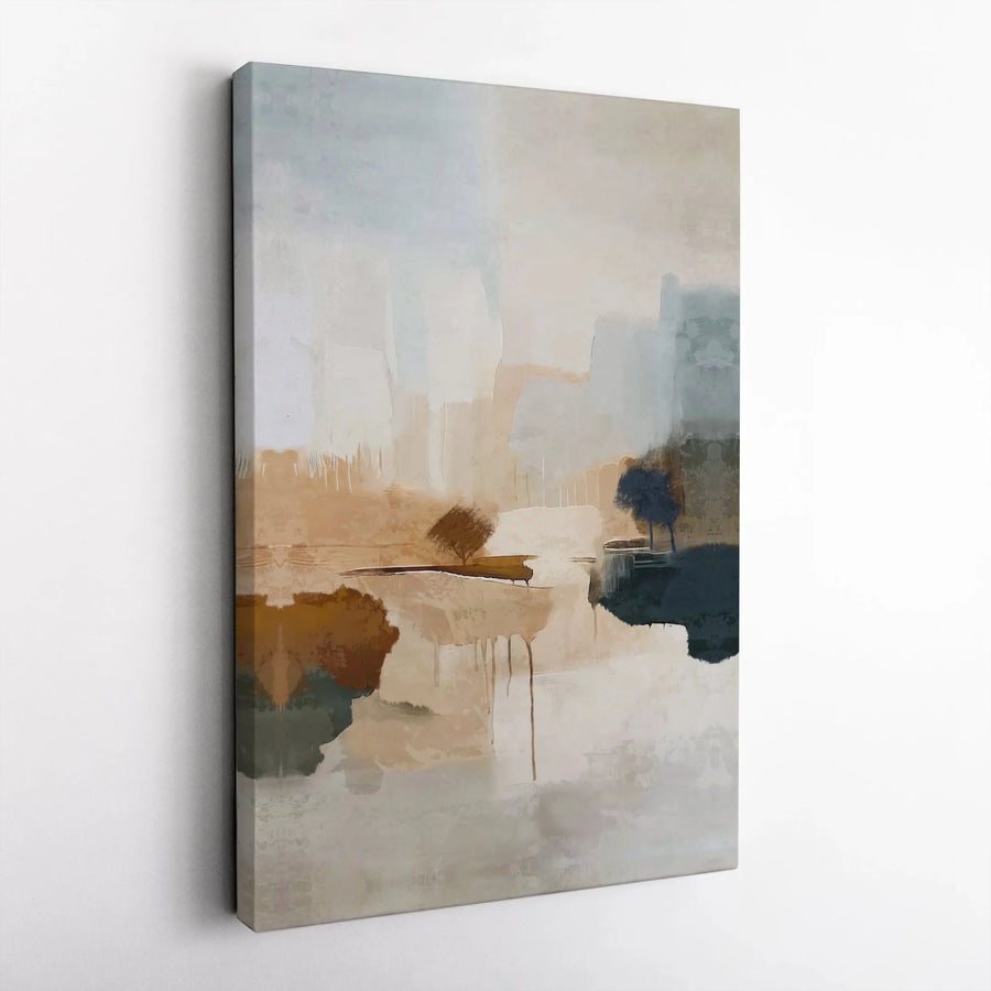 Abstract Landscape Wall Art | Modern Earth Tone Gallery Wrapped Canvas | Premium Fade-Resistant Print | Minimalist Home & Office Decor