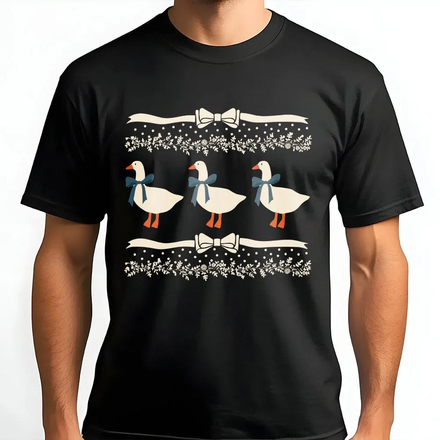 Retro Goose T-Shirt | 1980s Aesthetic Doodle Heart Design | 100% Cotton Premium Comfort | Cute Animal Lover Gift For Women And Men