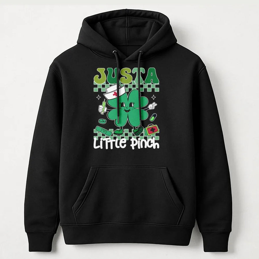 Nurse St Patrick's Day Hoodie | Retro Lucky Shamrock Graphic | Premium Cotton Blend | Gift for Nurses & Healthcare Workers