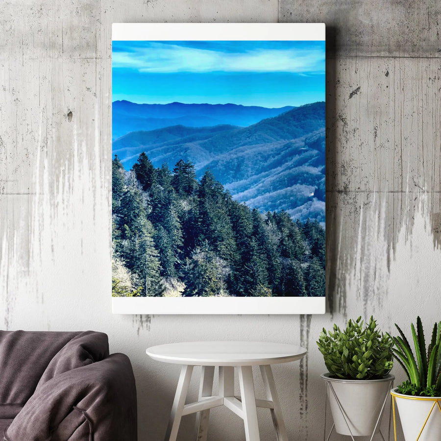 Mountain Range Canvas Print | Scenic Nature Photography Wall Art | Premium 1.25" Thick Gallery Wrapped Canvas | Rustic Home Decor Gift for Nature Lovers