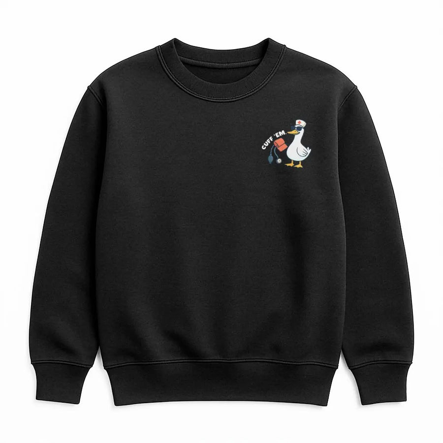 Nurse Sweatshirt | Cute Goose Cuff Em Design | Premium Cotton-Poly Blend | Nursing Graduation Gift for Nurse Practitioner Student