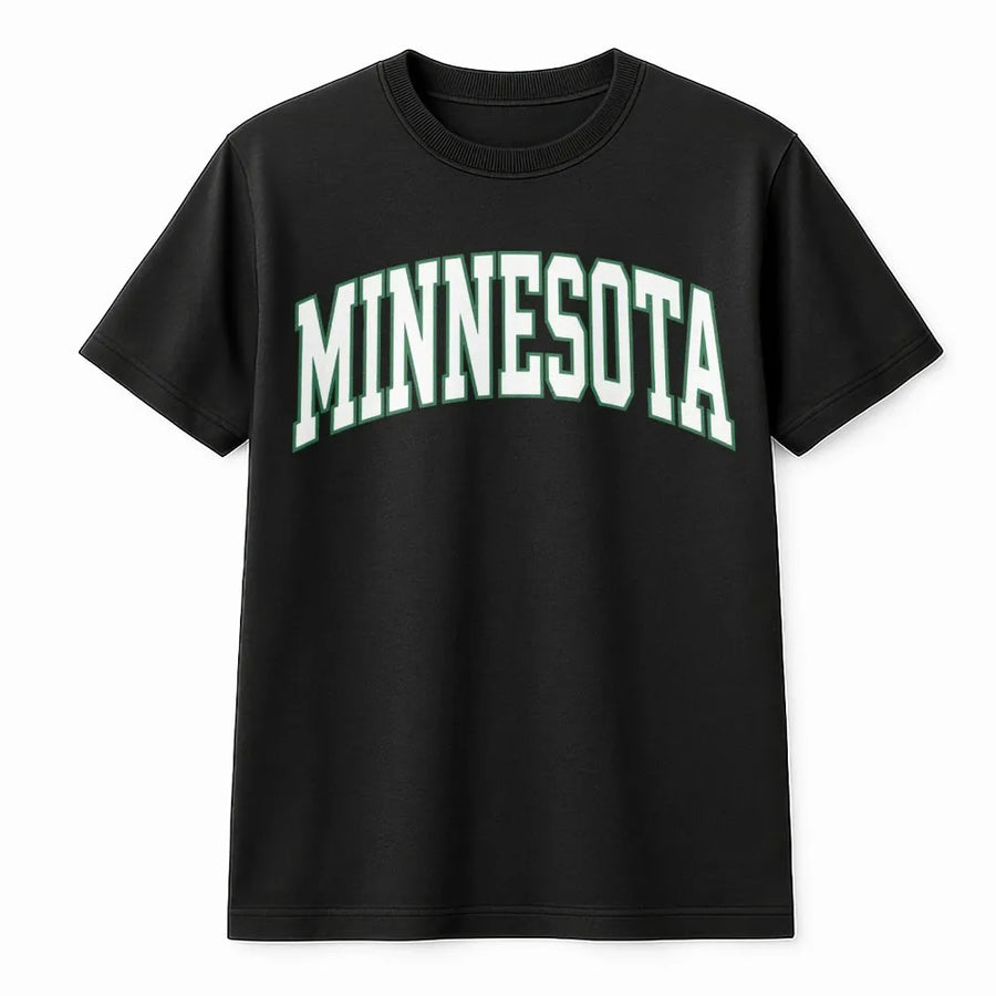 Minnesota State Varsity T-Shirt | Retro Arch Lettering Graphic | Premium Soft Cotton Blend | Athletic Hometown Pride Apparel Gift For Fans