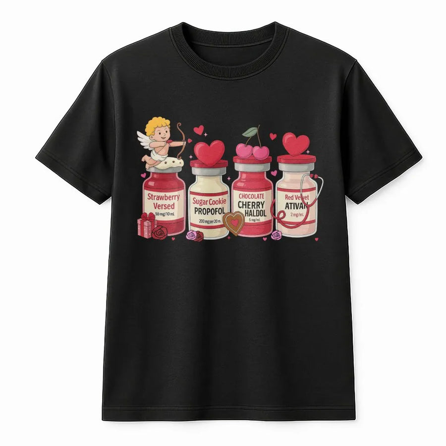 Nurse Valentine T-Shirt | Funny Medical Gift for Nurses | 100% Cotton Premium Tee | Cute Valentine's Day Scrub Top for RNs and Healthcare Workers