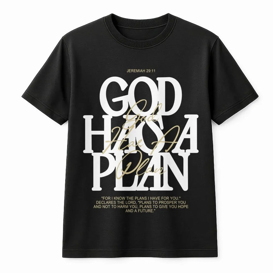 God Has A Plan T-Shirt | Jeremiah 29:11 Christian Scripture | Premium Cotton Graphic Tee | Inspirational Religious Gift for Women and Men