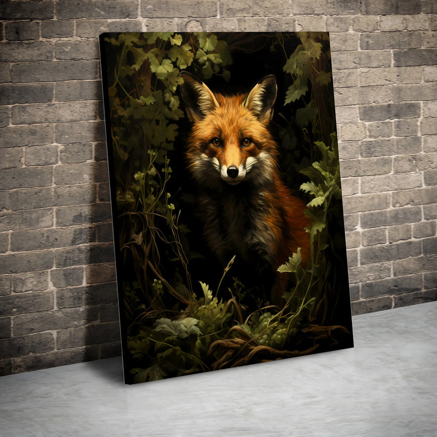 Red Fox Canvas Print | Realistic Woodland Animal Wall Art | Premium Gallery Wrap | Gift for Nature Lover