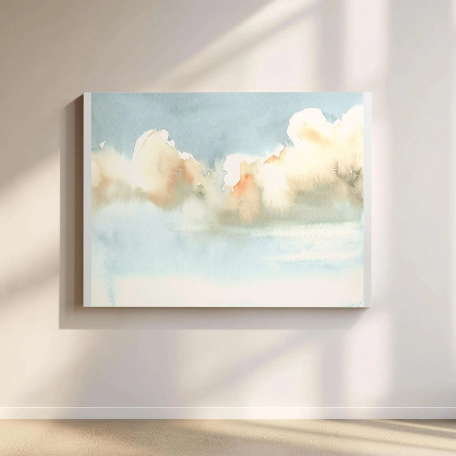 Abstract Cloud Canvas Wall Art | Minimalist Watercolor Sky Painting | Premium Thick Gallery Wrap | Modern Home Decor Gift