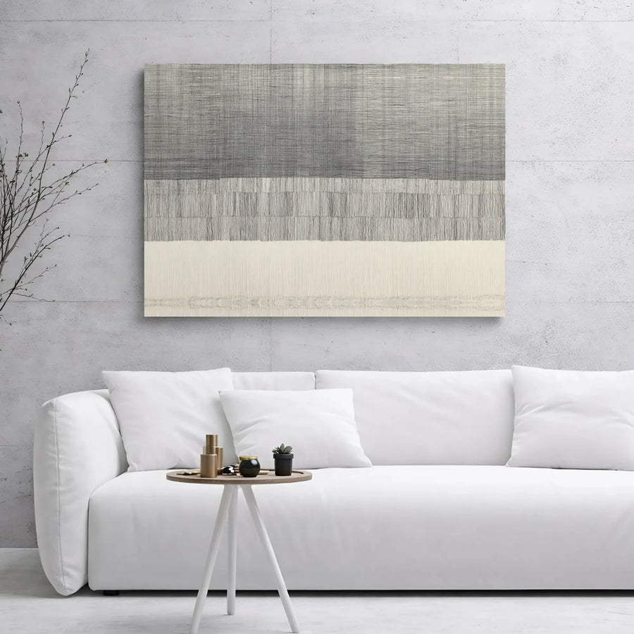 Minimalist Abstract Canvas Wall Art | Neutral Textured Line Drawing | Premium Gallery Wrap Print | Modern Home & Office Decor Gift
