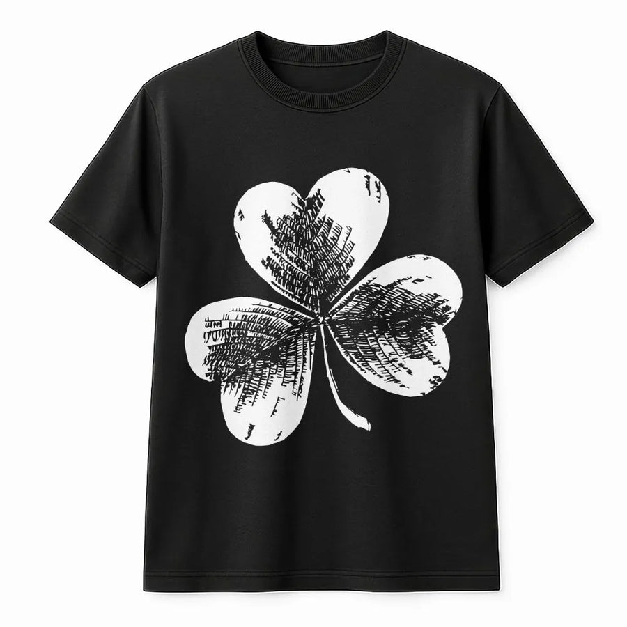 Shamrock St Patricks Day T-Shirt | Distressed Green Clover Graphic | Premium 100% Cotton | Irish Festival Gift For Men And Women