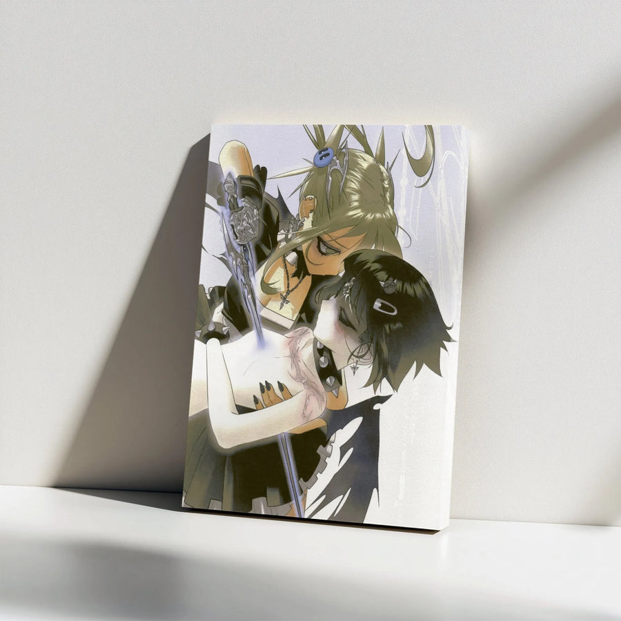 Anime Girl Sword Canvas Print | Aesthetic Cyberpunk Manga Wall Art | Gallery Wrapped Premium Decor | Gift for Otaku & Anime Fans