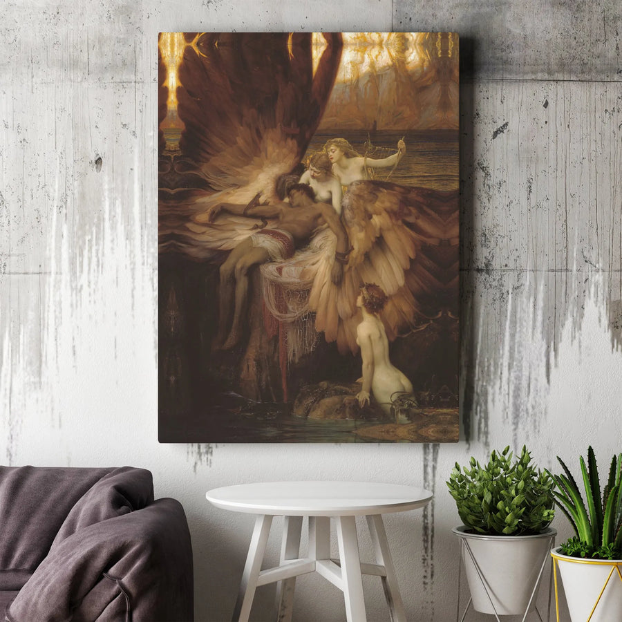 The Lament for Icarus Canvas Wall Art | Classical Fine Art Oil Painting Reproduction | Premium Gallery Wrapped Decor | Museum Quality Gift for Art Lovers
