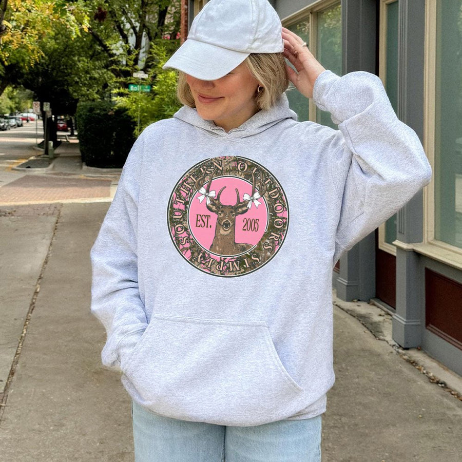 Camo Deer Hoodie | Southern Outdoors Bow Aesthetic | Premium Cotton Blend Sweatshirt | Country Girl Gift Idea For Her