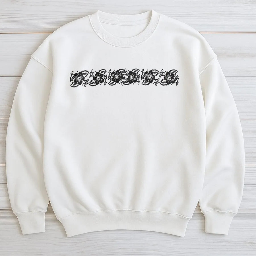 Tropical Floral Sweatshirt | Vintage Hawaii Surf Aesthetic | Premium Cotton Blend | Unisex Relaxed Fit Gift for Beach Lovers