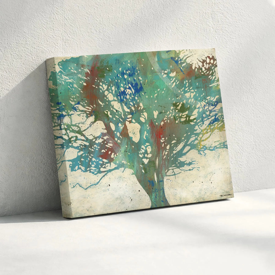 Abstract Tree Canvas Wall Art | Modern Colorful Paint Splatter Artwork | Premium Thick Gallery Wrap | Living Room & Office Decor Gift