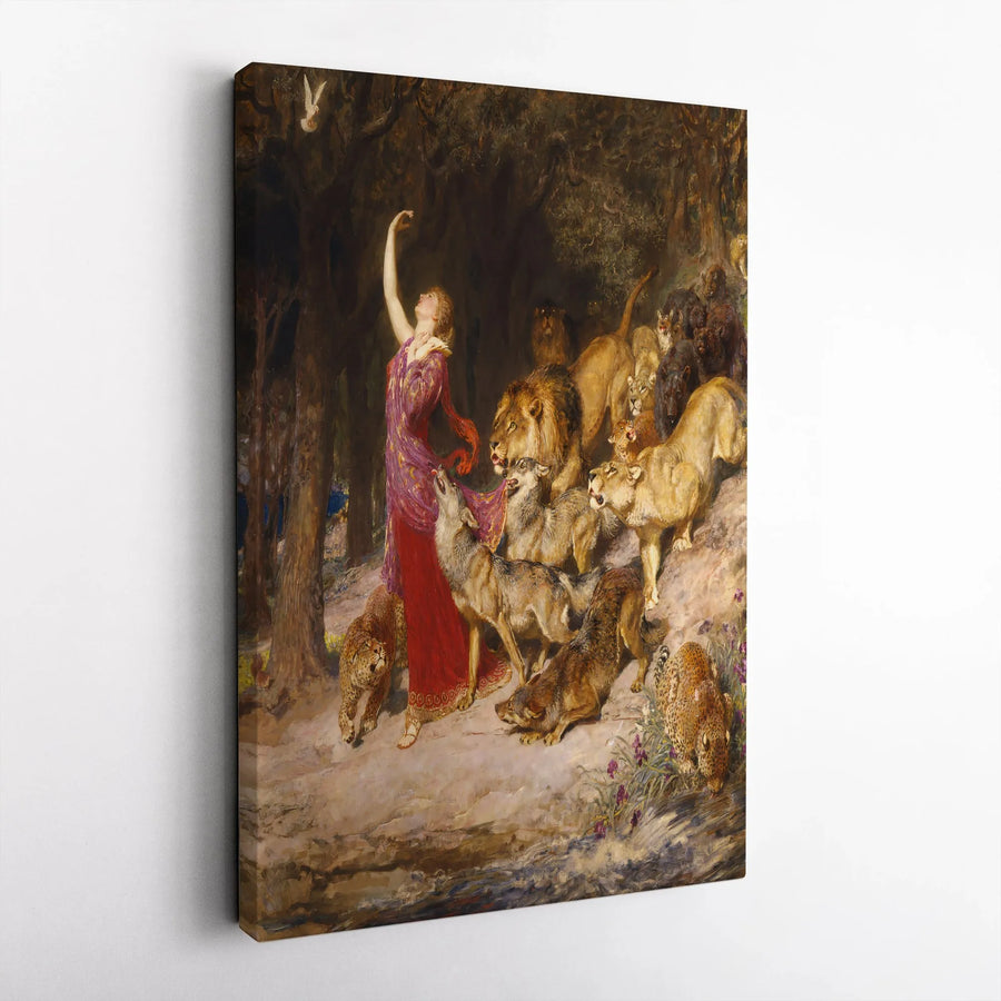 Circe Briton Riviere Canvas Print | Greek Mythology Wall Art with Lions & Wolves | Premium Gallery Wrap | Collector's Gift for Dark Academia Home Decor