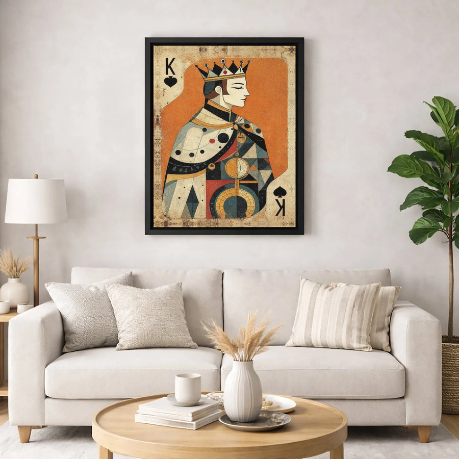 King of Spades Canvas Wall Art | Vintage Playing Card Abstract Print | Gallery-Quality 1.25" Profile | Gift for Gamblers and Poker Players