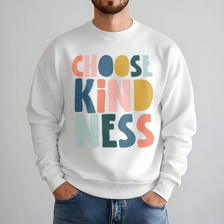 Choose Kindness Sweatshirt | Colorful Retro Lettering | Premium Cotton Unisex Tee | Gift for Teacher Appreciation