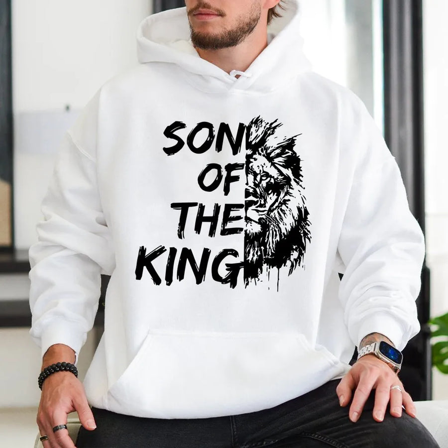 Son Of The King Hoodie | Lion Graphic Christian Apparel | Premium Unisex Fleece Pullover | Religious Faith Gift For Him And Her