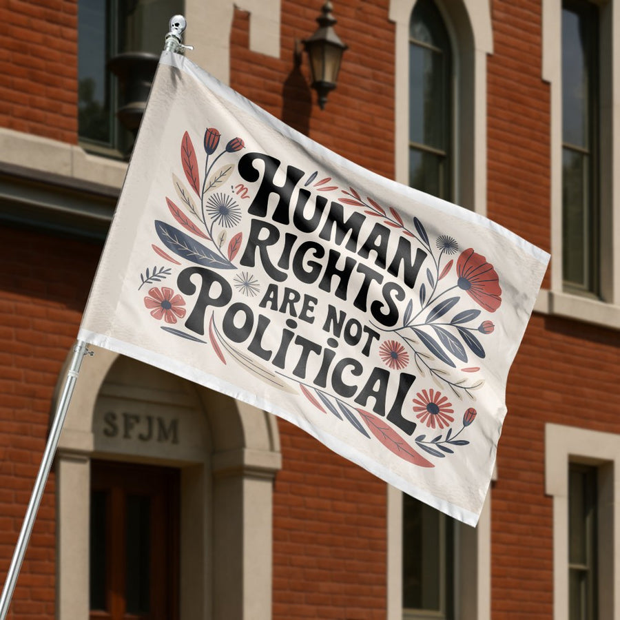 Human Rights Are Not Flag | Floral Social Justice Garden Banner | Premium Polyester Indoor Outdoor Decor | Meaningful Gift For Activists