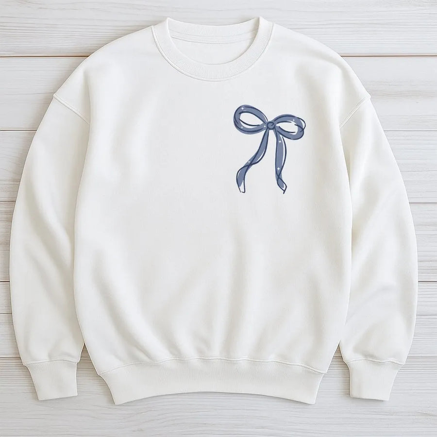 Coquette 4th of July Sweatshirt | Preppy Patriotic Bow Sweatshirt | Soft Cotton Blend | American Honey Girly Independence Day Gift
