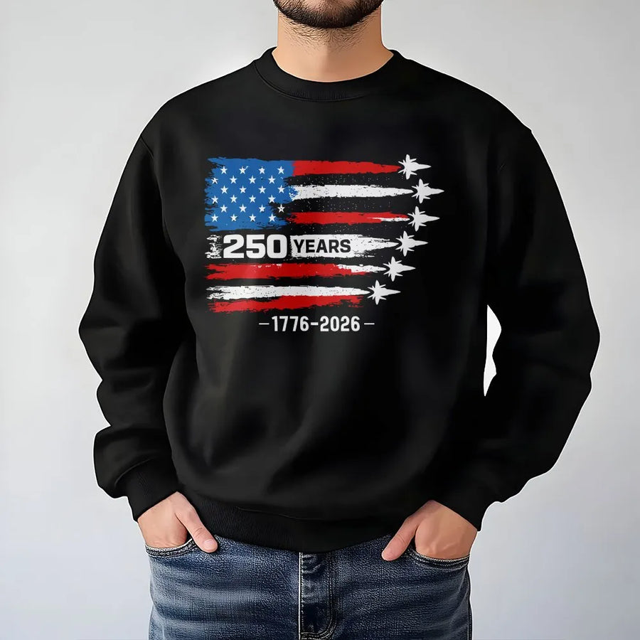 USA 250th Anniversary Sweatshirt | Patriotic American Flag Graphic | Premium Cotton Blend | Unisex Comfort Gift for Patriot