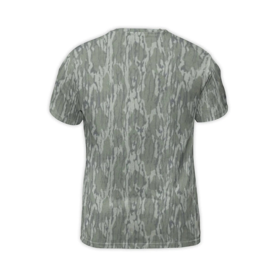 Woodland Camo 3D T-Shirt | All-Over Tree Bark Print | Premium Stretch Jersey | Outdoor Enthusiast Graphic Tee
