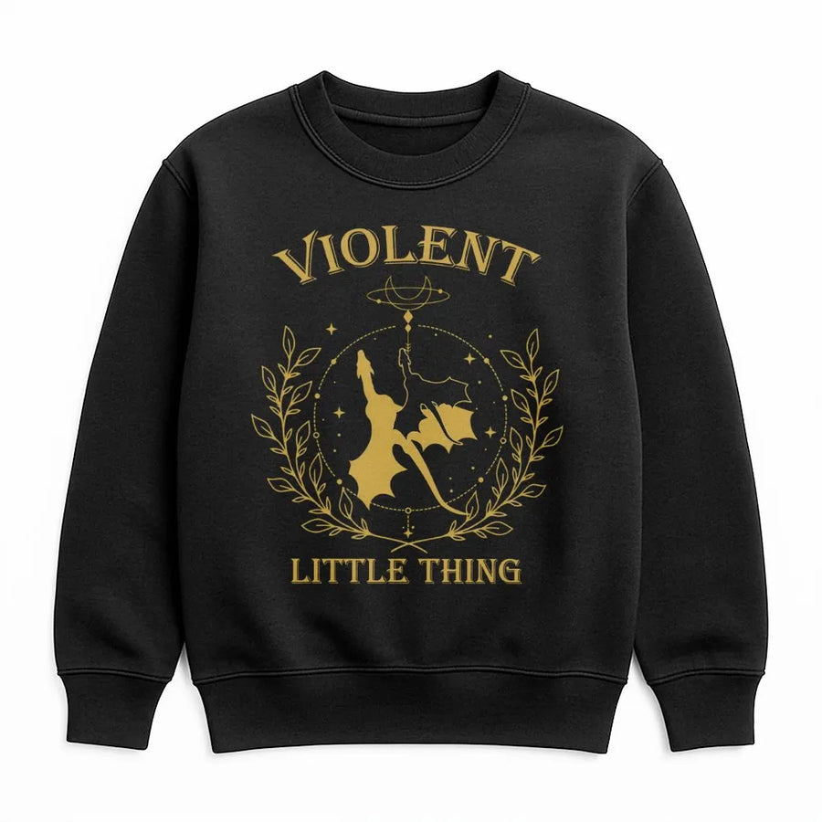 Violent Little Thing Sweatshirt | Dragon Rider Fantasy Apparel | Premium Cotton Blend | Bookish Gift for Readers & Fantasy Fans