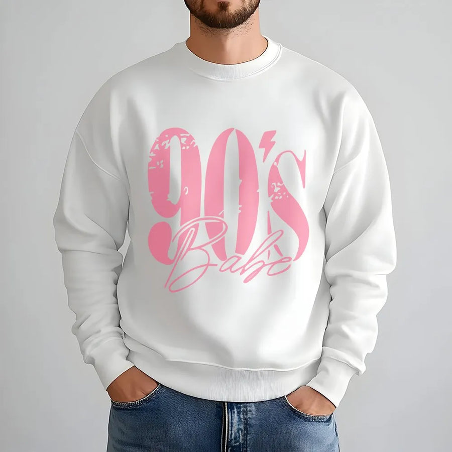 90s Babe Sweatshirt | Retro Graphic Print Sweatshirt | Soft Cotton Blend Pullover | Nostalgic 90s Outfit Gift for Her