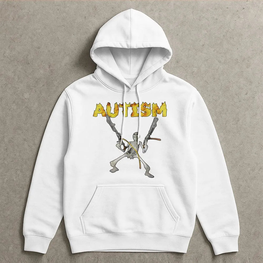 Autism Skeleton Meme Hoodie | Funny Graphic Streetwear Design | Premium Cotton Blend | Gift For Neurodivergent Men And Women