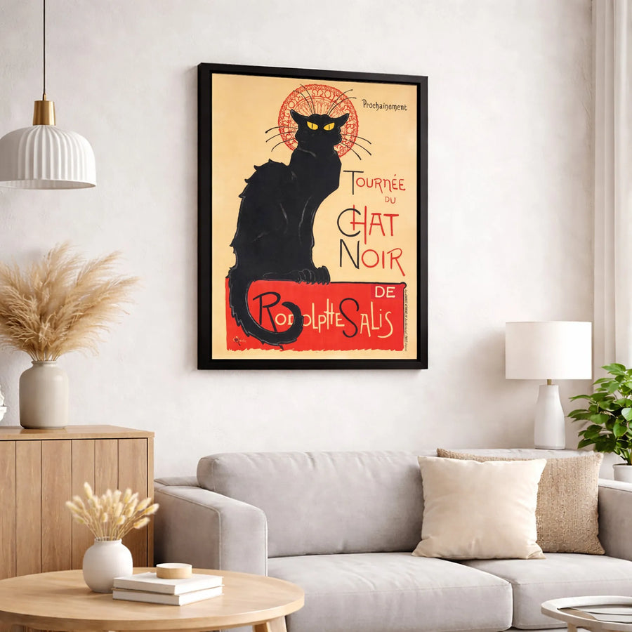 Le Chat Noir Poster | Vintage French Art Print | Premium 1.25 Inch Gallery Canvas | Artistic Home Decor Gift