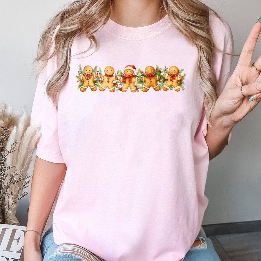 Gingerbread Man Christmas T-Shirt | Cute Holiday Cookie Graphic Design | 100% Premium Cotton Unisex Tee | Festive Teacher & Baker Gift Idea