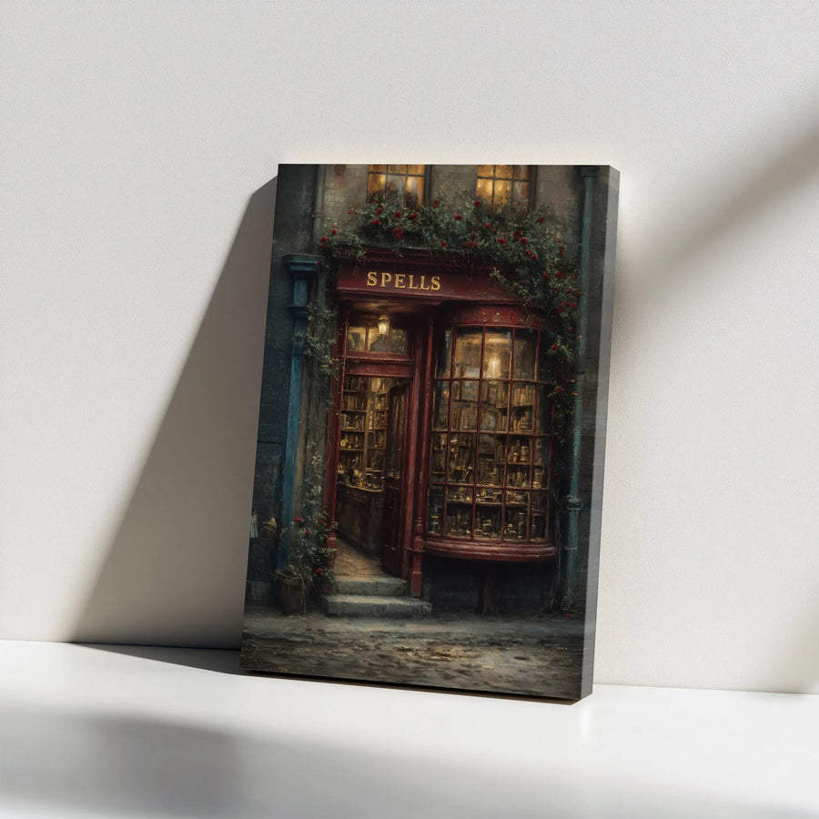 Magic Apothecary Shop Canvas | Enchanted Spell Store Wall Art | Premium Gallery Wrap Print | Fantasy Home Decor Gift for Book Lovers