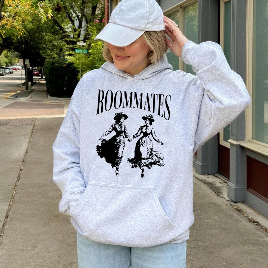 Roommates Hoodie | Vintage Aesthetic Lesbian Pride Graphic | Premium Cotton Blend | Gift For LGBTQ Couple And Pride Month