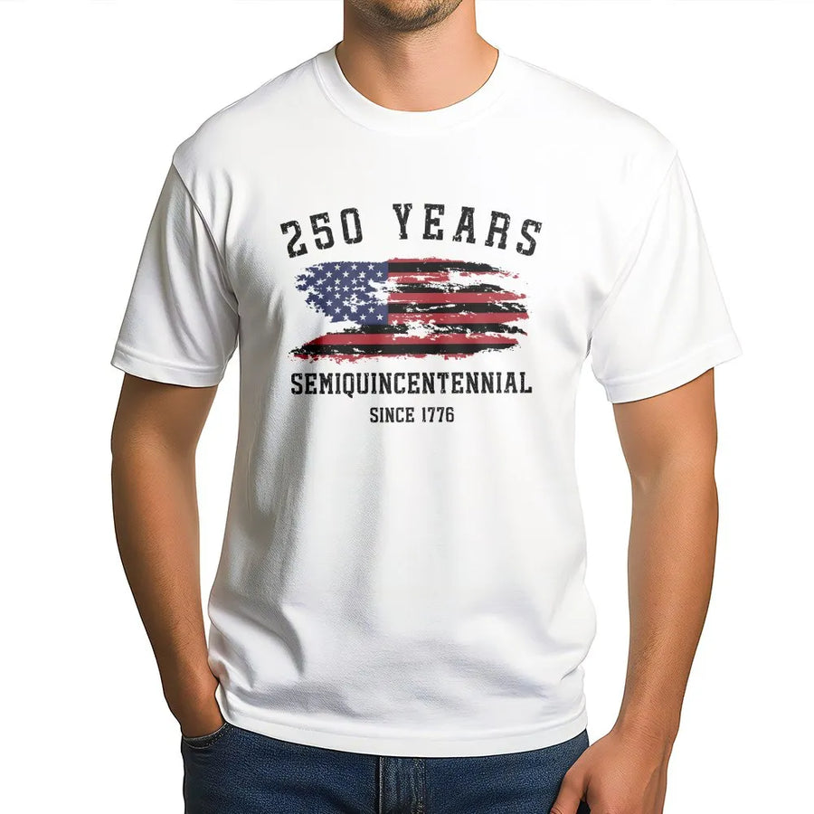 USA 250th Anniversary T-Shirt | Retro Distressed American Flag | Premium Cotton Blend | Patriotic Collector's Gift for 4th of July