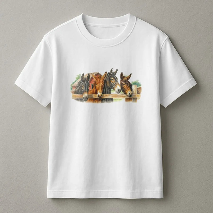 Vintage Horse T-Shirt | Western Farm Scene Graphic Sweatshirt | Premium Cotton Blend | Gift for Country Cowboy & Rodeo Lovers