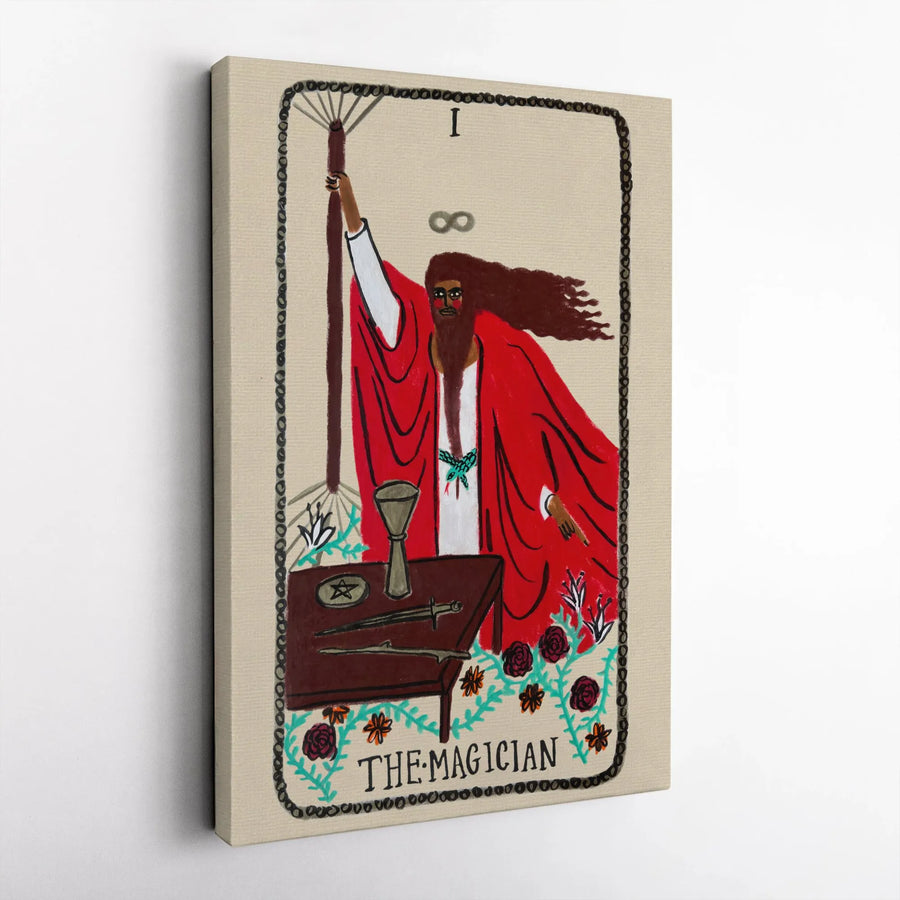 The Magician Tarot Card Canvas Art | Spiritual Wall Decor | Premium Fade-Resistant Print | Mystical Gift for Occult Lovers