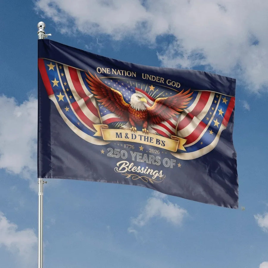 Patriotic Eagle House Flag | 250th Anniversary 1776-2026 Design | Double Sided Weather-Resistant Fabric | Premium Gift for Porch & Yard Decor