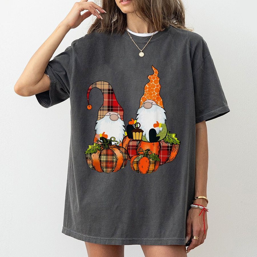 Fall Gnome T-Shirt | Cute Pumpkin Patch Graphic Print | Premium Soft Cotton | Thanksgiving Halloween Gift For Women And Men