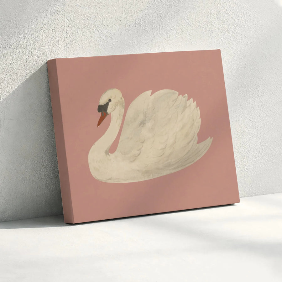 White Swan Canvas Print | Minimalist Bird Wall Art | Premium Gallery Wrapped Decor | Elegant Home and Nursery Gift