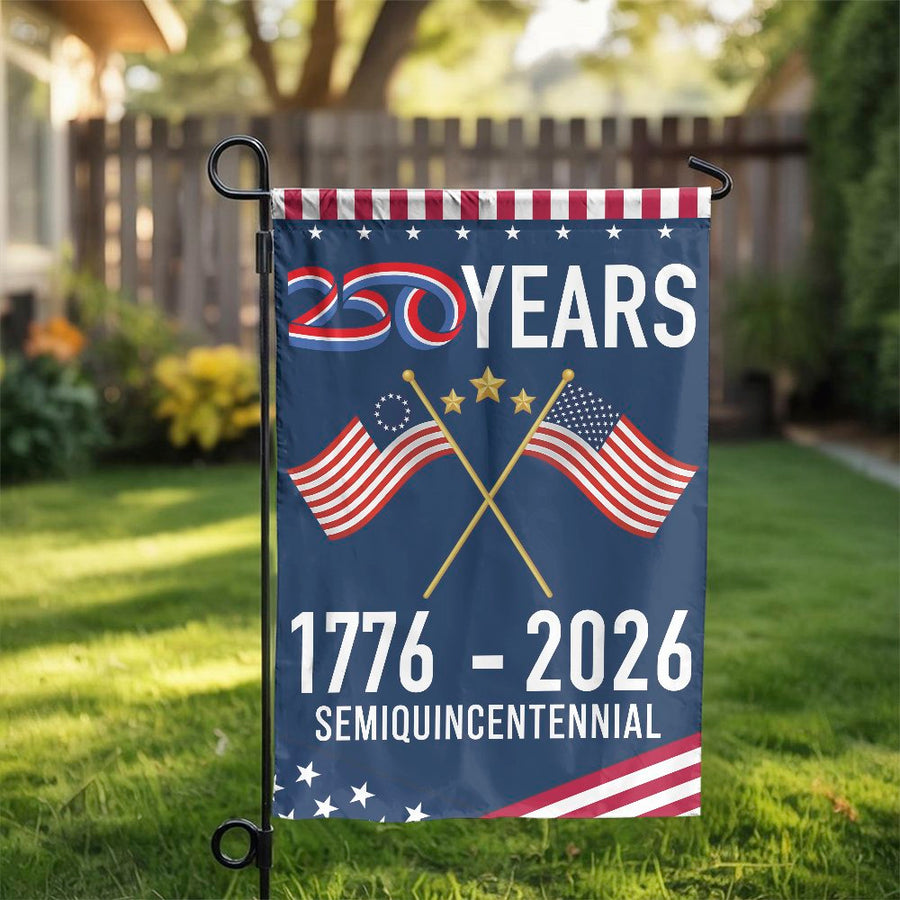 USA 250th Anniversary Garden Flag | 1776-2026 Semiquincentennial Patriotic Decor | Weather-Resistant Polyester | Limited Edition Commemorative Gift