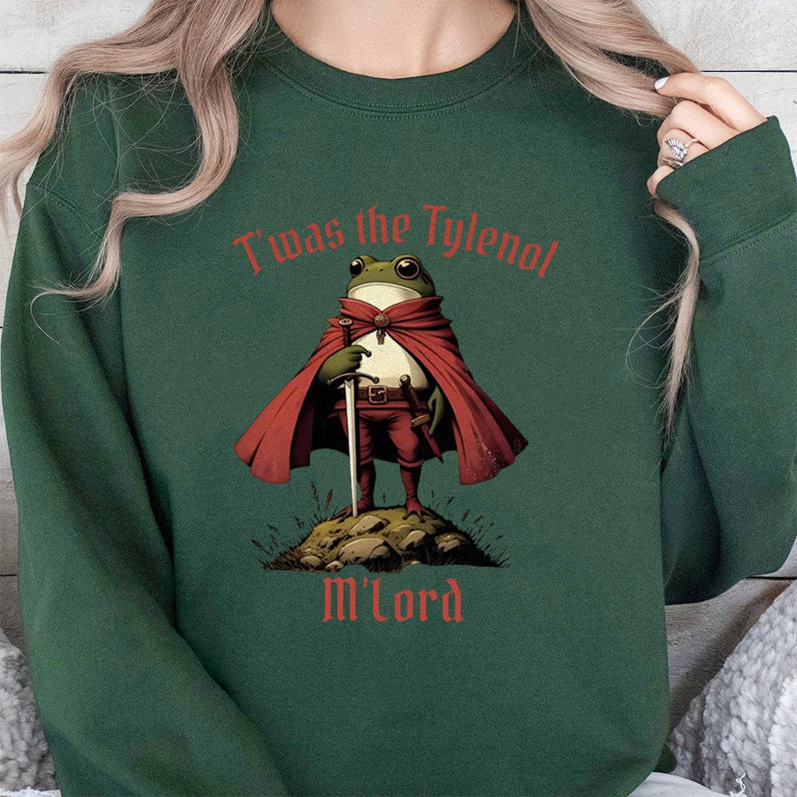 Knight Frog Meme Sweatshirt | Funny Medieval Fantasy Graphic Tee | Premium Cotton Blend Unisex Pullover | Unique Gift for Liberal Politics Fan