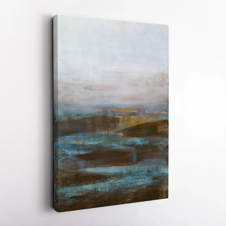 Abstract Landscape Canvas Wall Art | Minimalist Earth Tone Painting Print | Premium Gallery Wrap Canvas | Modern Home Decor Gift for Living Room
