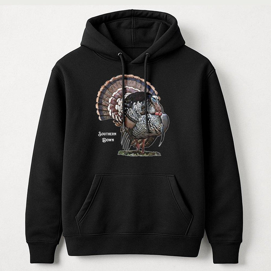 Wild Turkey Hoodie | Detailed Wildlife Graphic Print | Premium Cotton Blend | Hunting Gift For Outdoorsmen And Nature Lovers