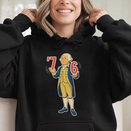 George Washington 1776 Hoodie | Historical Meme Graphic Pullover | Premium Cotton-Blend Sweatshirt | Patriotic Gift for History Lovers