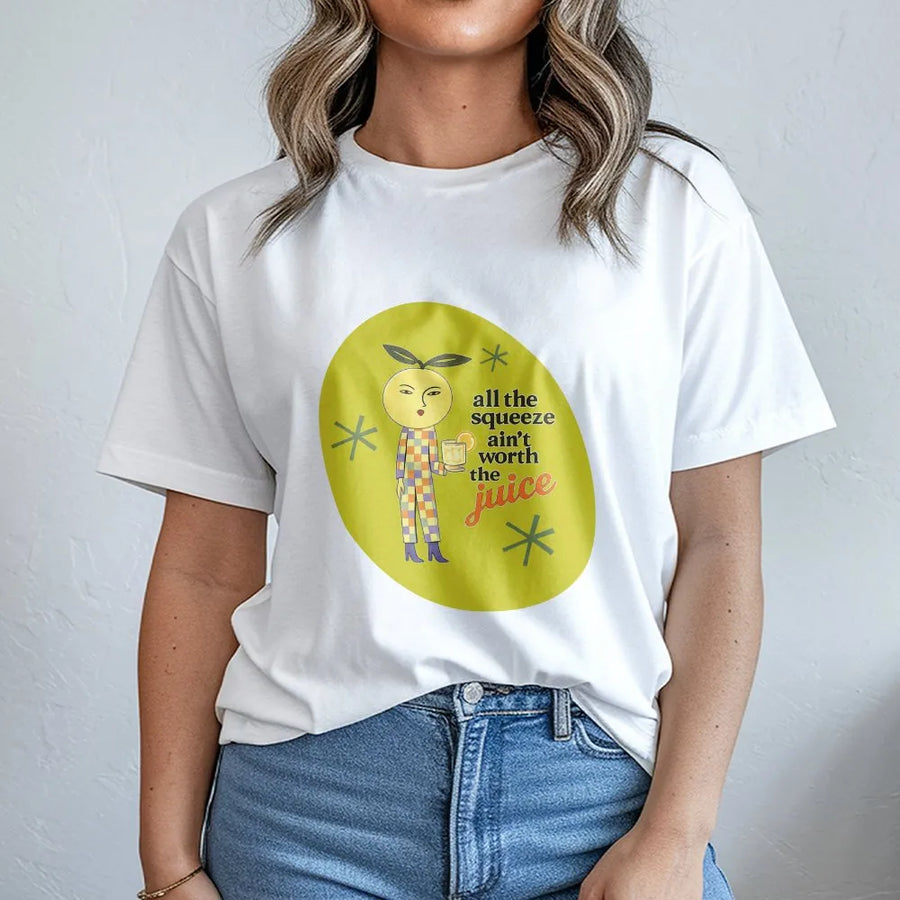 Lemon Character T-Shirt | Funny Retro Sarcastic Quote Graphic | Premium 100% Cotton Tee | Gift for Foodies & Humor Lovers
