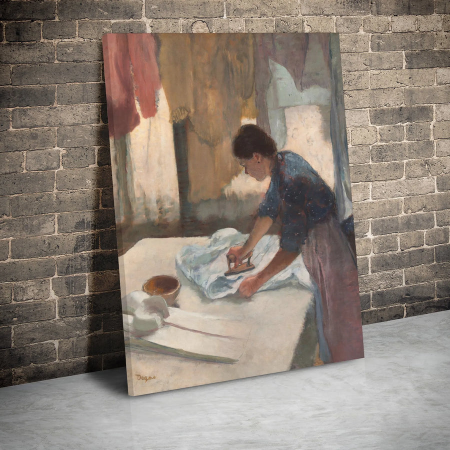 Woman Ironing by Edgar Degas Canvas Art | Impressionist Oil Painting Print | Premium Gallery Wrap Decor | Fine Art Gift for Home Office