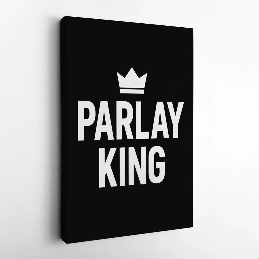 Parlay King Canvas Art | Sports Betting Typography Print | Premium 1.25-Inch Gallery Wrap | Man Cave Decor Gift for Gamblers