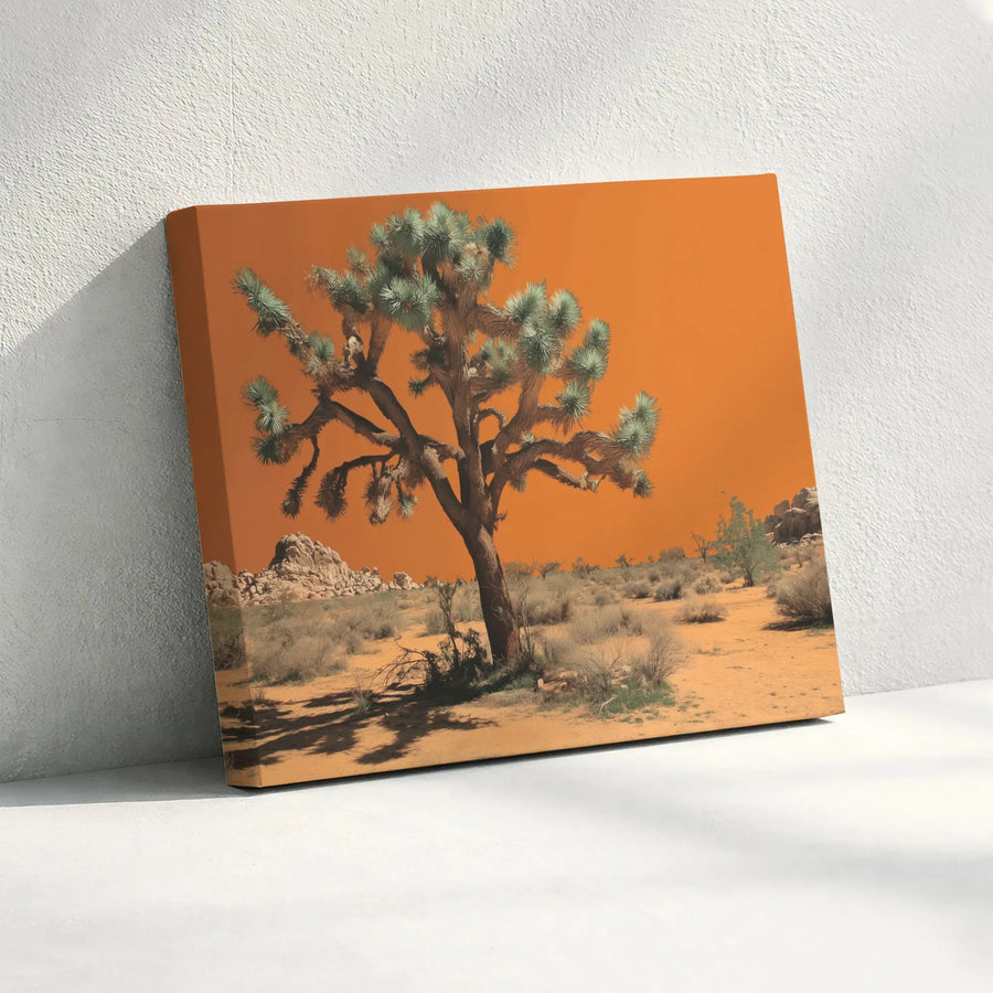 Joshua Tree Wall Art | Surreal Desert Sunset Landscape Print | Premium 1.25" Gallery Wrap Canvas | Modern Southwestern Home Decor Gift